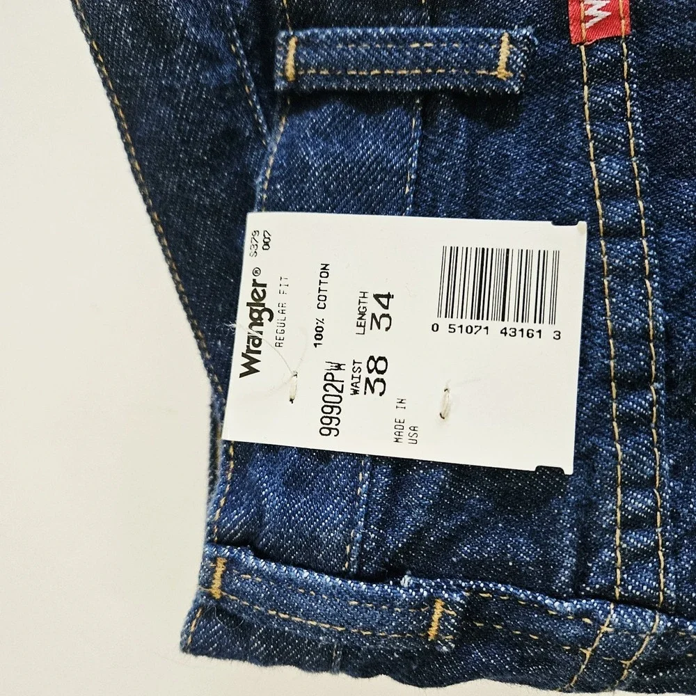 Vintage 90s Wrangler American Hero Regular Fit 38x34 Blue Denim Jeans NWT
